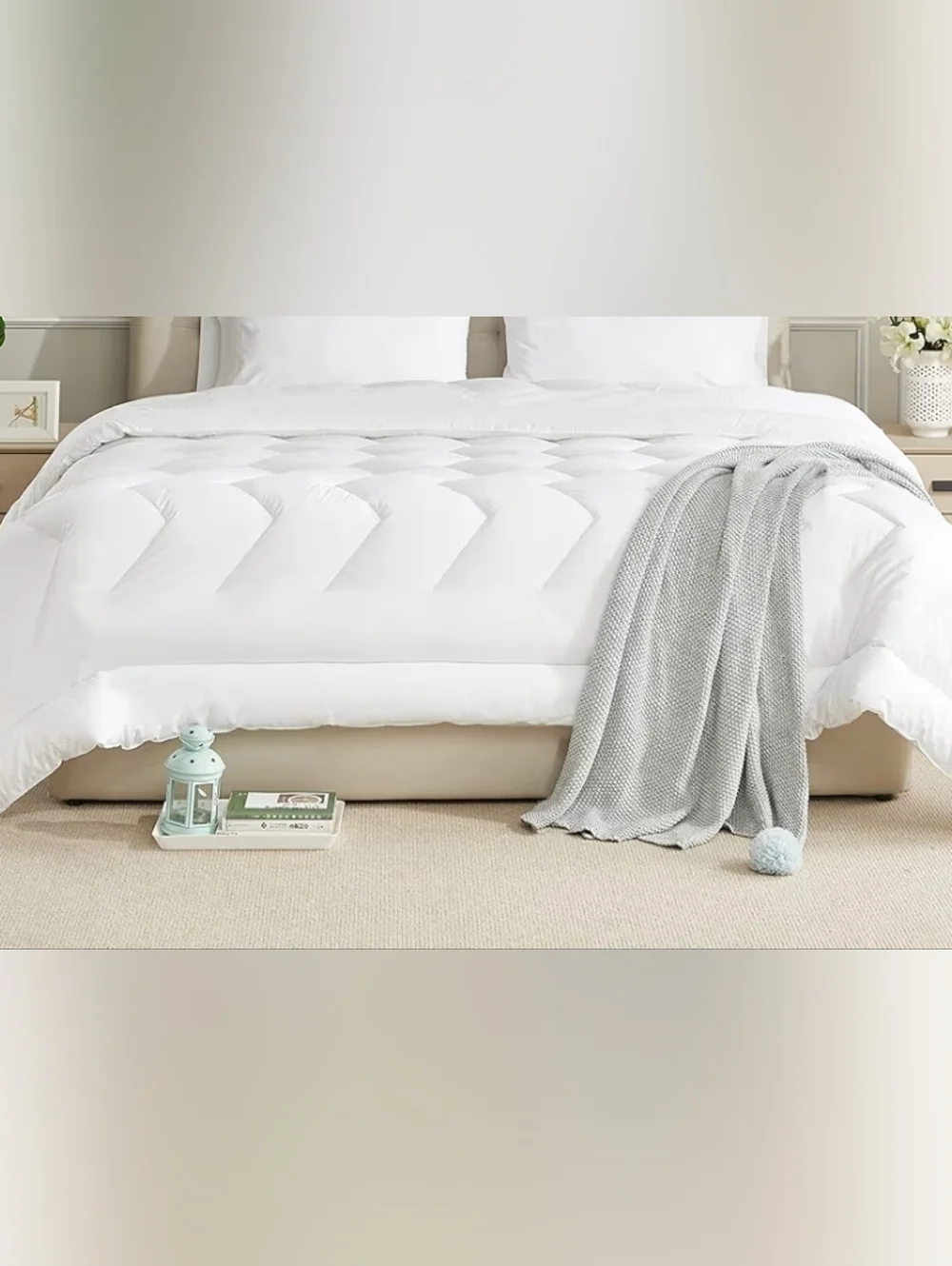 Duvet Insert Cotton Comforter King Size White Down Alternative 100% Cotton